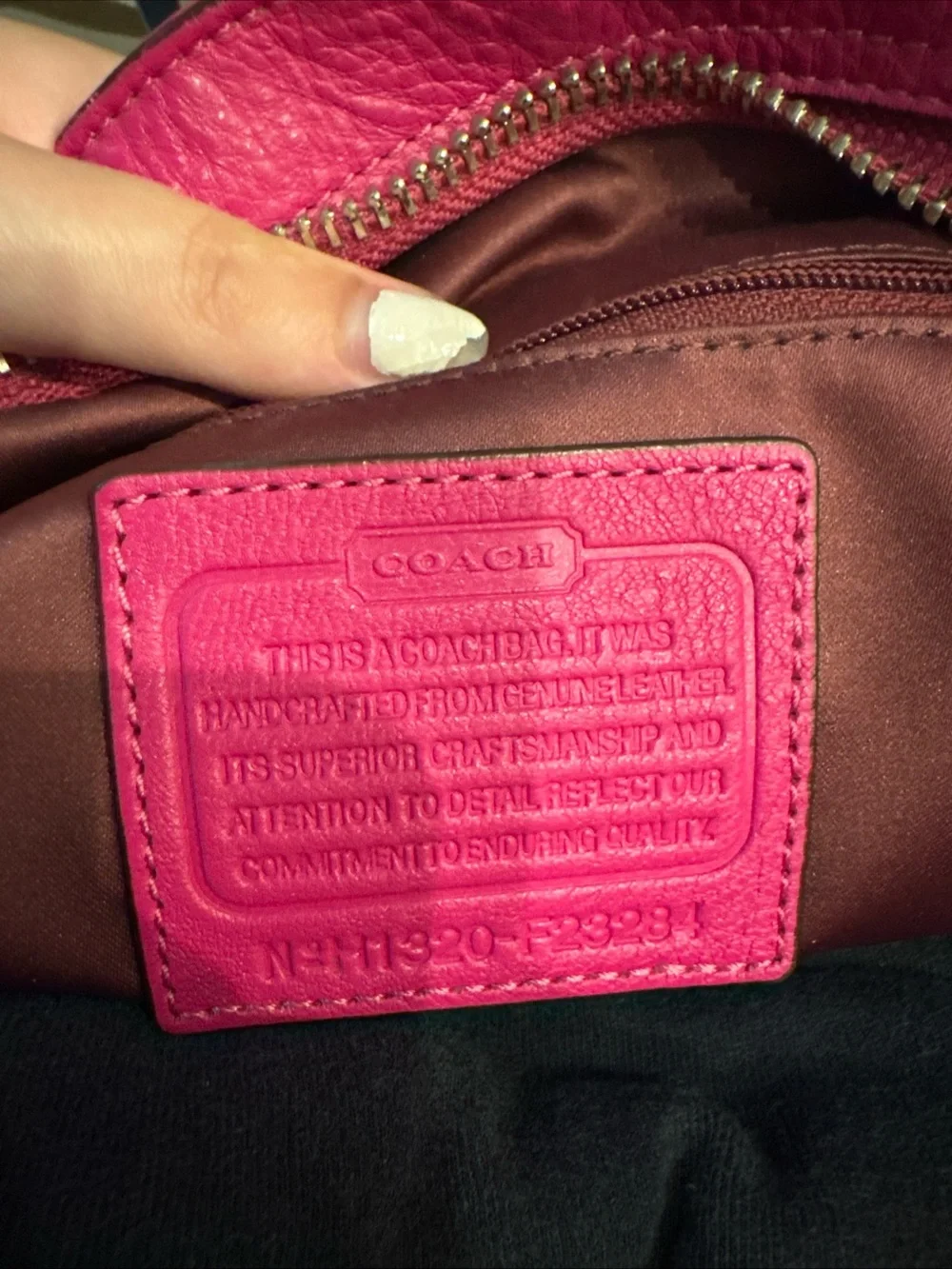 Coach Park Leather Carrie Tote Dark Pink Purse Shoulder Bag F23284